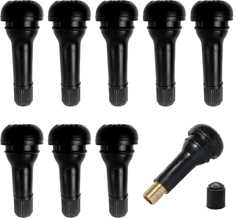 10 Stück Snap-In Gummiventile TR413 TR414 Reifenventile Felgenventile Auto | Gummiventil Autoventile, Universal PKW, Professionell Zubehör, Gummi Schwarz, Ersatz Ventile, montiert, robust dicht