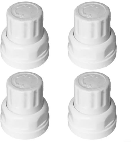 CNANRNANC 4 válvulas termostáticas para radiador, regulador de temperatura, interruptor automático de válvula de regulación de temperatura para radiadores, mango de plástico blanco (corto)