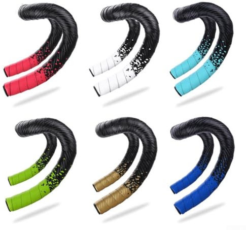 Ergonomisches Rennrad-Lenkerband, weicher Ledergriff, lebendige Farben, Endstopfen (schwarz-weiß)