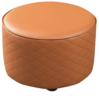 Premium Echtleder Fußhocker Ottomane für Wohnzimmer Waschtisch Bank und Schuhhocker mit Couchtisch Funktionalität (Braun)