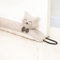 Forecronic Bas de Porte décoratifs Coupe Vent 76cm pour Porte et fenêtre, Coupe Courant d'air Animal lesté, Bloque Bruit Serpent pour Bas de Porte avec Boucles d'accrochage - Chat Kaki 30