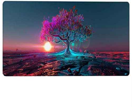 Grande Tappetino Mouse da Gioco Rosso - XXXL Oversize Mousepad - Dimensione 800 x 300 mm - XXL Formato Oversize da Scrivania e Tavolo - per Mouse e Tastiera – Mouse Pad Albero H-P