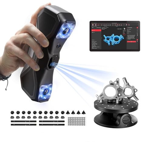 Revopoint MetroX 3D Scanner für 3D-Druck, bis zu 0,01mm Präzision, Genauigkeit Metrologischer Qualität, Blaulaser, Bis zu 60 fps, 4 Scan Modi, Scannen metallischer/dunkler Objekte, Erweitert