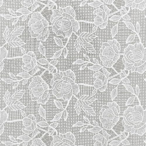 Selbstklebend Fenster mit Statischer Haftung ohne Klebstoff Milchglasfolie Folie Anti-UV Für Zuhause Büro Statisch Folie Rose Weiß 44x 200 cm