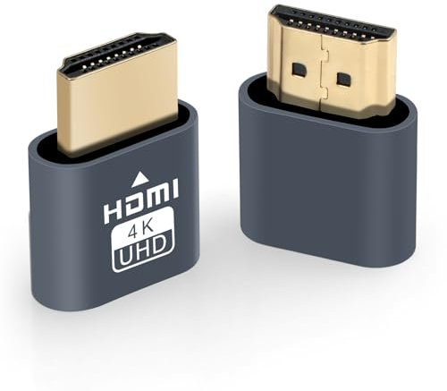 AXFEE 2PCS HDMI Dummy Plug Émulateur d'affichage, Prise Virtuelle HDMI 4K, Prises Factices hdmi 4k, Headless Ghost Display Emulator Premium Aluminum PC(Fit Headless-1920x1080 @ 60Hz-2Pack)