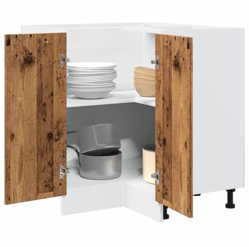 Myheimly Küchenschrank Altholz-Optik 75,5x75,5x81,5 cm Holzwerkstoff Küchenschrank Küchenzeile Küchenmöbel Unterschrank Küchenunterschrank Schrank
