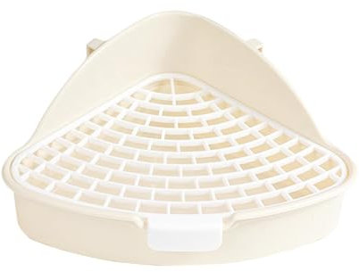 Celuicion Bac Litiere Lapin, Litière Toilette Petits Animaux pour Cages Détachable Entraîneur de Pot Grille Corbeille à Litière d'angle pour Lapin Cochon d'Inde Hamster Chinchilla