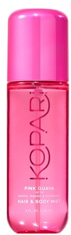 Kopari Pink Guava Hair & Body Mist – Guava, Mango, Mandarin, Coconut, Vanilla & Sandalwood Scent, Long-Lasting Clean Fragrance Spray, Vegan & Cruelty-Free, 4 oz