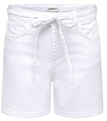 ONLY Damen Jeans Shorts ONLGianna Belted Kurze Jeanshose Bermuda mit Gürtel