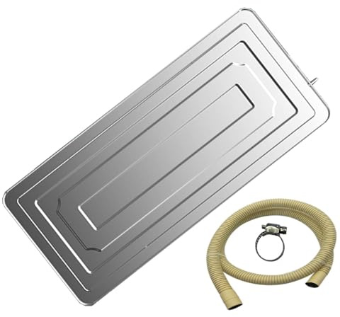 WXQTM Wall Mounted Universal Water Collection Tray Thickened Drip Tray with 1m Drain Pipe Suitable for HVAC Heat Pump Systems (94x44x3cm)