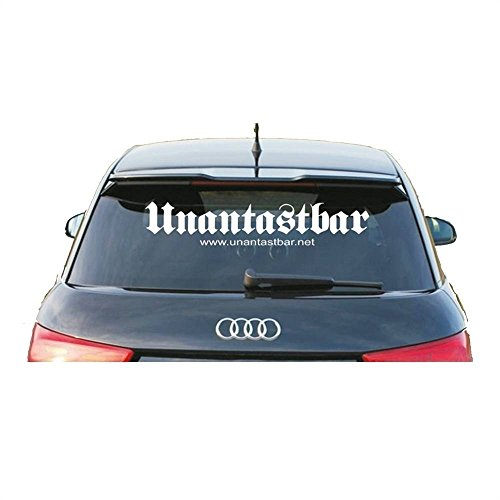 Unantastbar Logo Heckscheibenaufkleber Farbe: Weiß (Außen)