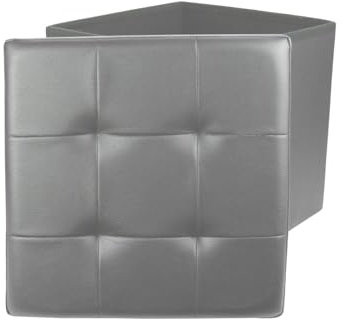 HOME DECO FACTORY Faltbare Hocker Aufbewahrungsbox, Grau