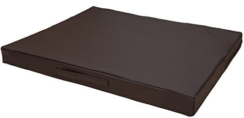 CopcoPet Hundematte Jumbo Orthopädisch Dunkelbraun 120 x 90 x 8 cm – Robustes Kunstleder – Waschbar, rutschfest & pflegeleicht – Für große Hunde, Wohnung, Garten, Transportbox – Extra dick