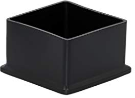 Flyshop Stuhlbeinkappen, PVC Schutzkappen, Geruchlos, Kratzfrei, Quadratisch 60 x 60 mm (6,0 x 6,0 cm), 8 Stück, Schwarz