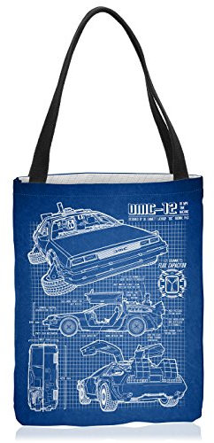 VOID DMC-12 Blaupause Tasche Einkaufs-Beutel Polyester Shopper Einkaufs-Tasche Bag Zukunft, Polyestertasche Größe:Medium