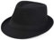 Melesh Unisex Classic Trilby Fedora Hut, schwarz, Einheitsgröße