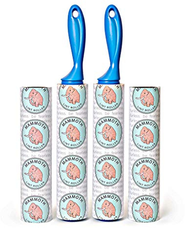 Mammoth Lint Roller-Extra Large Lint Roller, 2 Rollers and 2 Refills, 90 Sheets per Roll, Perfect for Pets (360 Extra Long Sheets Total)