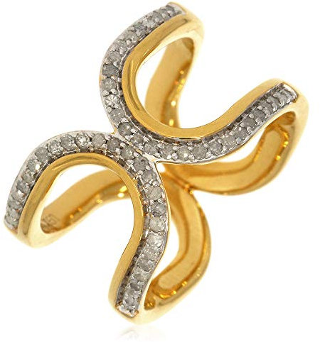 Ring mit 54 weißen Diamanten ca. 0,26 ct. gelbvergoldet