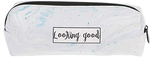 UKKD Mäppchen Marmor-Bleistift-Kasten-Briefpapier Schulbedarf Lagerung Mäppchen Schule Werkzeuge,Grün