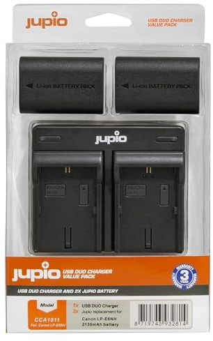 JUPIO Value Pack: 2 x LP-E6NH + Panzer