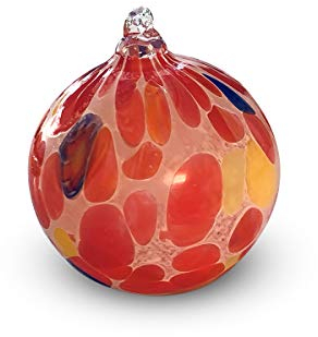Gocce di Murano Palle di Natale in vetro di Murano confezione coppia 2 palline grandi in vetro soffiato colorate lavorazione artigianale eleganti decorazioni natalizie per albero di natale (Rosso, 2)