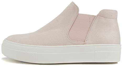 Soda Woods Chelsea Damen-Sneaker aus Segeltuch, Plateaupolsterung, Schaumstoff, Soft Pink Imit, 38 EU