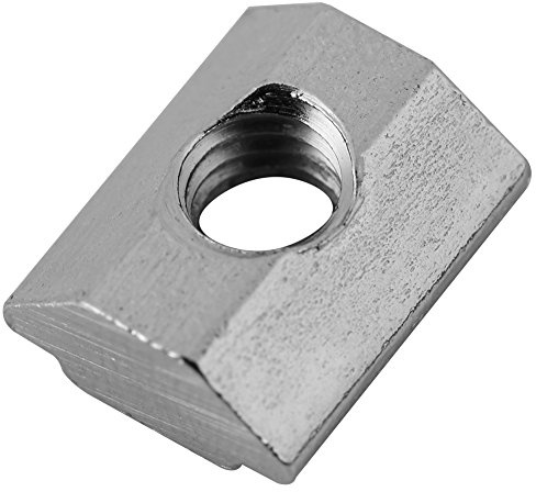 T Slot Nuts M5 EU Standard Nickel Plated Sliding Fasteners Aluminum Extrusion Profile Hardware 50Pcs Set for Frame Building DIY Projects Hammer Head Design