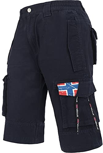 Nebulus Herren Cargo Short BOODY, Sommer Hose, Herren mit 6 Taschen, Navy - XXL