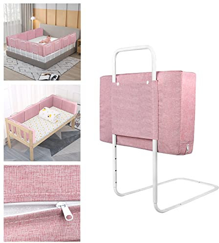 LARS360 Barrera de Cama para niños, Ajustable, Altura Regulable, Rejilla para Cuna, protección contra caídas, Barrera de Seguridad (50 cm, Polvo de Flores de Cerezo)