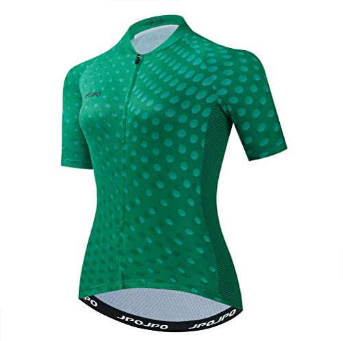 Maillot de ciclismo de montaña para mujer, manga corta, tallas S-3XL | Manga corta y larga, S-3XL, con 3 bolsillos traseros, tiras reflectantes, ajuste delgado, transpirable, protección solar UV