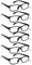 COJWIS Lesebrille 6 Pack herren und Damen Qualität Feder Scharnier Blaulichtfilter Leser Brille(6 Schwarz, 1.75)