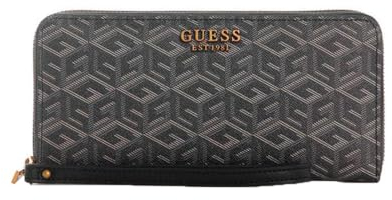GUESS Damen Laurel, Reißverschluss-Geldbörse, Handgelenk, Clutch, Kohle-Logo