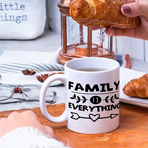 Weiße Tasse Family Ia Everything Keramikbecher inspirierende Spruchtasse Mockup Tasse Mockup Weihnachtstasse Winterbecher Traditionelle Weihnachtstassen 325 ml