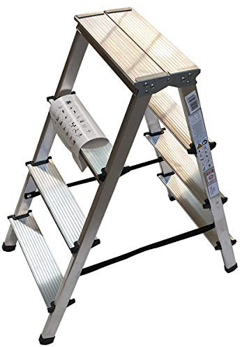 Échelle double en aluminium escabeau domestique 2 x 4 marches