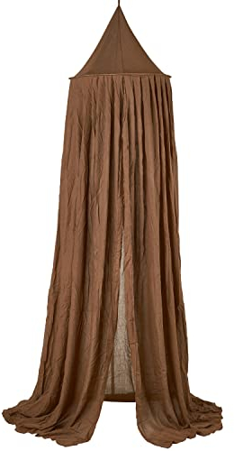 Meyco Baby Uni Betthimmel, Babyhimmel (Baldachin aus Baumwolle und Polyester, geschützte Umgebung, warme Atmosphäre, einfache Befestigung, weiche Textur, waschbar, Größe: 55 x 240 cm), Schokolade