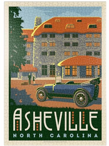 MyPuzzle Asheville: North Carolina, Vintage Poster - Premium 1000 Teile Puzzle - MyPuzzle Sonderkollektion von Anderson Design Group