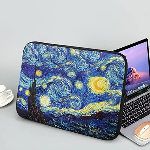 Showudesigns Van Gogh Starry Night Laptop Protective Sleeve for Men Neoprene Laptop Sleeve Bag 13 inch Lightweight Laptop Accessories Glad for Business Trip Carrying Case