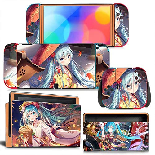 WREXIL Adesivi per Switch OLED Skin Sticker Decal Cover per Switch OLED Console Skin Dock Joy con Wrap Full Wrap Skin per NS OLED Vinyl 42423 Facile Residui Senza Residui
