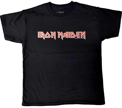 Iron Maiden - Boys/Girls Logo T-Shirt, Black/White, 9-10 Years