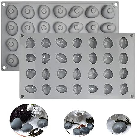 mostsom Silicone Molds Stone Shape, Non-Stick Food Grade Silicone Molds for Chocolate, Candy, Jelly, Ice Cube, Dog Treats, Cupcake Baking Mould (Stone M)