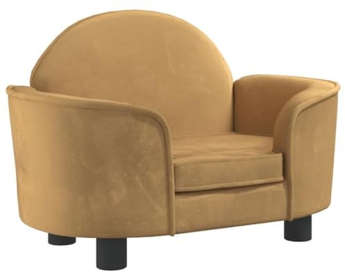vidaXL Hundebett, Hundekissen mit weicher Polsterung, Hundesofa Hundecouch für kleine Hunde Haustiere, Haustierbett Katzenbett, Braun Samt