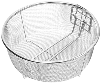 VUIUYOIES Panier à friture antidérapant, Anti-Chaleur, Facile à Nettoyer, avec poignée, paniers à friture en métal, passoire à friteuse, comme montré, 23 * 23 cm