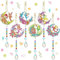 AUAUY 6 PCS Diamond Painting Kristall Sonnenfänger Windspiel Set, 5D DIY Doppelseitige Diamond Painting Schlüsselanhänger Kristall Hängender Ornament für Geschenk, Basteln Mädchen 8 9 10 11 12 Jahre