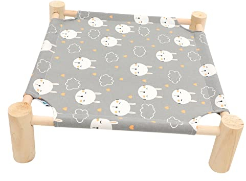 Ipetboom Katzenbett Hängematte Aus Atmungsaktiv Abnehmbar Für Innenräume Hochgelegene Schlafgelegenheit Für Katzen Und Kätzchen Komfortabel Und Stilvoll Mit Niedlichem Hasenmotiv