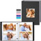 Lanpn Fotoalbum 10x15 200 Taschen 2 Packungen, Leinen Einstecken Einsteckalbum für Querformat Fotos Bilder (Schwarz)