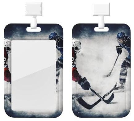 Ausweishalter mit Umhängeband, Eishockey-Kunst, wasserdicht, für Ausweis, Kreditkarten, Namensschilder, Schutzhülle für Büroangestellte, Lehrer, Krankenschwester