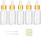 Apstaqeoo 5Pcs 30ML Frosted Clear Glass Dropper Bottles with Pipette, Empty Sample Dropper Bottle Refillable Tincture Bottles with Gold Cap, Label, Dropper for Perfume Essential Oils Aromatherapy