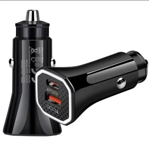 Car Charger, USB C Car Charger 20W PD3.0 5A Fast Charge Cigarette Lighter USB Charger, Metal USB Car Charger Adapter for iPhone 15 14 13 12 Pro Max Samsung etc (Black)