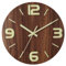 HZDHCLH 30cm Leuchtende Wanduhr Lautlos Schleichende Sekunde mit Arabisch Ziffer ohne Ticken für Dekoration Wohnzimmer, Küche, Büro, Schlafzimmer（Holzfarbe – 3D große Zahlen）