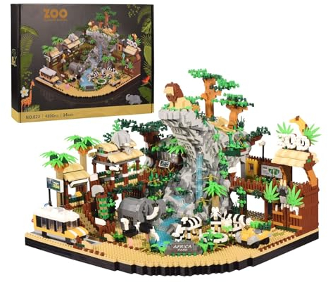 Desert Zoo Bausteine Bausatz, 4800+ Klemmbausteine Modular Zoo Wüstengebiet Modellbausatz, Micro Konstruktionsspielzeug Nicht Kompatibel mit Großen Marken